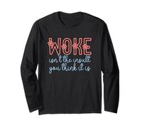 Woke Isn't The Insult You Think it is Retro Flowers Vintage Maglia a Manica