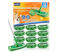 WOKEEPOW 12 Panni Riutilizzabili per Swiffer Lavapavimenti, Ottimo Effetto Pulente, Cuffietta In Microfibra per Swiffer Panni Catturapolvere, Panni Pavimenti Asciutti/Bagnati per Swiffer Sweeper