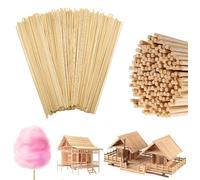 WOKICOR 30cm x 3mm Bastoncini per Diffusori, 30cm x 3mm Bastoncini Legno per Lavoretti, Bastoncini di Zucchero per Modellismo, Artigianato, Casa Creazioni Fai da Te, Progetti Arte Decorazioni