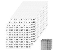 WOKICOR 52 fogli di adesivi numerici 1-100 adesivi numerici rotondi da 1 cm autoadesivi adatti per case private, scuole, uffici e magazzini