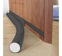WOKICOR Guarnizione per porta, 97 cm, autoadesiva, di alta qualità, paraspifferi per porte e porte inferiori, protezione fonoassorbente per porte, ideale per protezione dal freddo (nero)