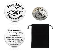 WOKICOR Un Piccolo Abbraccio Portafortuna, Regalo Pronta Guarigione e Incoraggiamento con Sacchetto in Velluto Nero, Idea Simbolica come Talismano per Uomo, Donna, Amico o Paziente