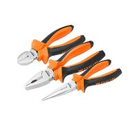WOKIN - Set di 3 pinze combinate resistenti, pinze a becco lungo e taglierine laterali, struttura in acciaio resistente con manici morbidi, kit multiuso per uso domestico e professionale