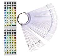 WOKIRO 50 pezzi espositori per unghie con anello e numero adesivo 1-50, suggerimenti per presentazione, suggerimenti per unghie, suggerimenti per esercizi di mandorla per display dei colori delle