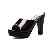 WOkismD 11CM Sandali con Tacco Alto da Donna, Abito Intero, Partito, Scarpe da Sposa,Nero,45 EU