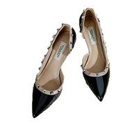 WOkismD Décolleté con Rivetti Borchiati Moda Donna Décolleté Sexy con Punta a Punta Tacchi a Spillo Party Décolleté con Taglio Laterale Décolleté con Punta Chiusa Scarpe Eleganti Classiche,Nero,39