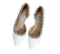 WOkismD Décolleté con Rivetti Borchiati Moda Donna Décolleté Sexy con Punta a Punta Tacchi a Spillo Party Décolleté con Taglio Laterale Décolleté con Punta Chiusa Scarpe Eleganti Classiche,Bianca,36