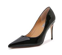 WOkismD Décolleté da Donna con Tacco Alto da Ufficio 9CM Tacchi A Spillo in Pelle Verniciata,Nero,34 EU