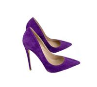 WOkismD Delle donne classiche e sexy a punta Slip on Décolleté con tacco alto da 4,7 pollici in pelle scamosciata, abito da sposa casual partito scarpe da ballo