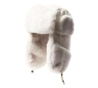 Wokuaile Cappello Aviatore Invernale Unisex, Uomo Donna Cappellino Trooper Russo Trapper con Orecchie in Pelliccia Sintetica per Ski, Bianco