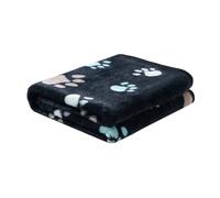 Wokuaile Coperta per Cani Gatti Calda Lavabile Morbidocoperta in Pile con Stampa a Zampa per Cani, Gatti, Conigli e Altri Animali Domestici Nero, 40 x 60 cm