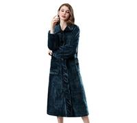 Wokuaile Donna Accappatoio in Pile Vestaglia Lungo Caldo Morbida Soffice Elegante per Inverno Verde