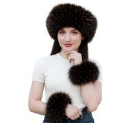 Wokuaile Fasce per Capelli In Pelliccia Sintetica da Donna, Paraorecchie Elastici Invernali Scaldabraccia Nero Arancione