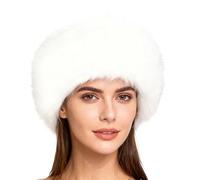 Wokuaile Fasce per Capelli Invernali da Donna Paraorecchie In Pelliccia Sintetica Fascia per La Testa Bianco