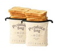 Wokuaile Set di 2 Sacchetti per Pane in Cera d'api Riutilizzabili, Sacchetti per Il Pane in Cotone con Copertura per Panini, Verdure e Frutta