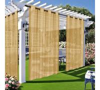 Wokuaile Tende da Sole per Esterno 2 Pezzi Tenda per Esterni in Voile Impermeabile per Giardino, Cortile, Khaki, 132x213cm