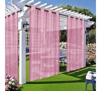 Wokuaile Tende da Sole per Esterno 2 Pezzi Tenda per Esterni in Voile Impermeabile per Giardino, Cortile, Rosa, 132x241cm
