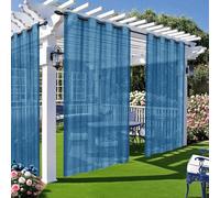 Wokuaile Tende da Sole per Esterno 2 Pezzi Tenda per Esterni in Voile Impermeabile per Giardino, Cortile, Blu, 132x241cm