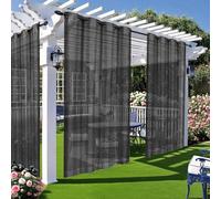 Wokuaile Tende da Sole per Esterno 2 Pezzi Tenda per Esterni in Voile Impermeabile per Giardino, Cortile, nero, 254x305cm
