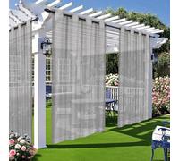 Wokuaile Tende da Sole per Esterno 2 Pezzi Tenda per Esterni in Voile Impermeabile per Giardino, Cortile, Grigio, 132x213cm