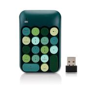 Wokyo Mini tastiera numerica wireless a 18 tasti, 2,4 GHz, comoda mini tastiera con ricevitore USB per PC, laptop, notebook, colore verde scuro