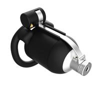 WOL VEE Gabbia Fitness da Uomo Nera a Fascia Intera - Due Stili di Anelli A181 (Anello Piatto)