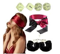 WOL VEE Manette morbide Accessori per feste - Maschera per occhi in seta oscurante - Accessori per giochi da interno B204 (nero-02)