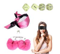 WOL VEE Manette morbide Accessori per feste - Maschera per occhi in seta oscurante - Accessori per giochi da interno B204 (rosa-01)