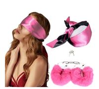 WOL VEE Manette morbide Accessori per feste - Maschera per occhi in seta oscurante - Accessori per giochi da interno B204 (rosa)