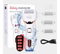 Wolady Piedi Roll Elettrico Piedicure Roll Professionale Ricaricabile USB 3 Rullo Ricambio 2 Velocita 5 Livelli IPX7 Impermeabile Rimozione Calli Piedi Elettrico Pedicure Roll Piedi Cura Togli Calli