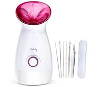 Wolady Vaporizzatore facciale grande 3 in 1, modalità scaldasalviette e umidificatore, vapore viso nano-ionico con strumenti per la cura della pelle, pulizia profonda dei pori del viso, nebbia calda
