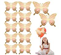 Wolancy 12 Pezzi Grande Farfalla 3D Decorazione Da Parete in Carta - 2 Diverse Misure, Gigante per Compleanno, Camera Da Letto, Matrimonio