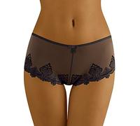 Wolbar Culotte Trasparenti con Ricami WB24, Nero,L