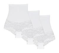 Wolbar Mutandine A Vita Alta per Donna 3 Pezzi WB183, Bianco,L