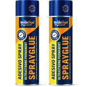 WoldoClean Colla Spray per Cielo Auto e Gommapiuma - 500ml adesivo spray extra forte, resistente al calore e trasparente, ad asciugatura rapida per tessuto, feltro, pelle e legno (Confezione da 2)