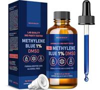 WoldoHealth DMSO 10% con blu di metilene 1% - Flacone in vetro ambrato da 100 ml con pipetta, senza formaldeide, senza alcol, soluzione testata in laboratorio