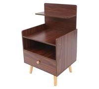 WOLEGM Comodino, 40 x 34 x 70 cm, tavolino vicino alla poltrona, tavolino sottile per piccoli spazi, comodino per camera da letto, soggiorno (grande camicia color noce)