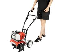 WOLEGM Fresa da giardino a benzina, 52 CC a 2 tempi, a benzina, con larghezza di lavoro di 35 cm, a trazione ruota, mini zappa da giardino