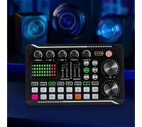 WOLEGM Mixer audio con effetti mixer DJ e commutatore vocale, apparecchiatura podcast con effetti sonori multipli e regolazione stimolo per telefoni cellulari e computer