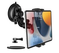 woleyi Supporto Tablet Auto Ventosa Parabrezza [Ventosa Super Potente] Porta Tablet Camion Cruscotto con Adattatore vite da 1/4" per iPad Pro Air Mini, Telefono, 4-12,9" e Gopro/Fotocamera