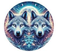 Wolf 1000 Pezzi Di Puzzle Rotondo Classico Jigsaw Regali Difficile E Impossibile Per Adulti E Bambini 1000pcs (67.5x67.5cm)