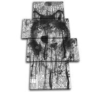 Wolf Abstract Paint Mono Animals MULTI TELA parete arte foto stampa
