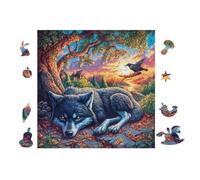 Wolf And Cat Under Tree Rompicapo 100 Pezzi Puglia Per Adulti Cartone Spesso Resistente Per Tempo Libero E Passatempo Da Passatempo Con Poster Incluso Top Vendita 28x28cm