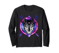 Wolf Animals Funny Graphic Wolve Lover Maglia a Manica