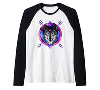 Wolf Animals Funny Graphic Wolve Lover Maglia con Maniche Raglan