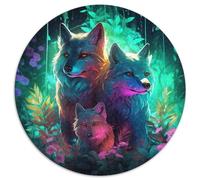 Wolf Art 1000 Pieces Round Puzzle Jigsaw Birthday Gift Reative Puzzles Per La Decorazione Delle Pareti