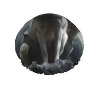 Wolf At Night Cuffia da doccia da donna riutilizzabile a doppio strato cuffia da bagno tappi per capelli fascia elastica impermeabile da donna spa salone doccia cappelli per capelli