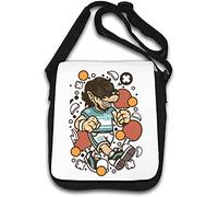 Wolf - Borsa a tracolla per giocatore di ping pong, lupo mannaro Lycan, colore: bianco