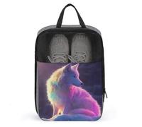 Wolf - Borsa per scarpe da golf, colore arcobaleno pastello iridescente, per viaggi e uso quotidiano, anti-polvere, porta scarpe da golf