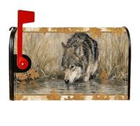 Wolf - Coperture magnetiche per cassetta delle lettere, con foglie naturali rustiche e cascate, colore marrone, per decorare la casa e il giardino, 53 x 64 cm